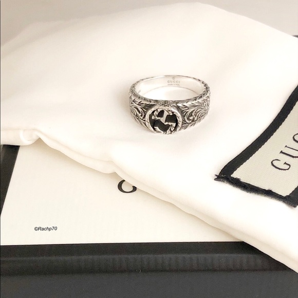New Authentic GUCCI Interlocking GG Ring Size 6 - Picture 7 of 8
